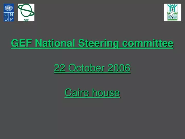 gef national steering committee 22 october 2006 cairo house
