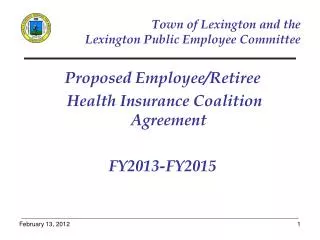 Town of Lexington and the Lexington Public Employee Committee