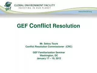 GEF Conflict Resolution