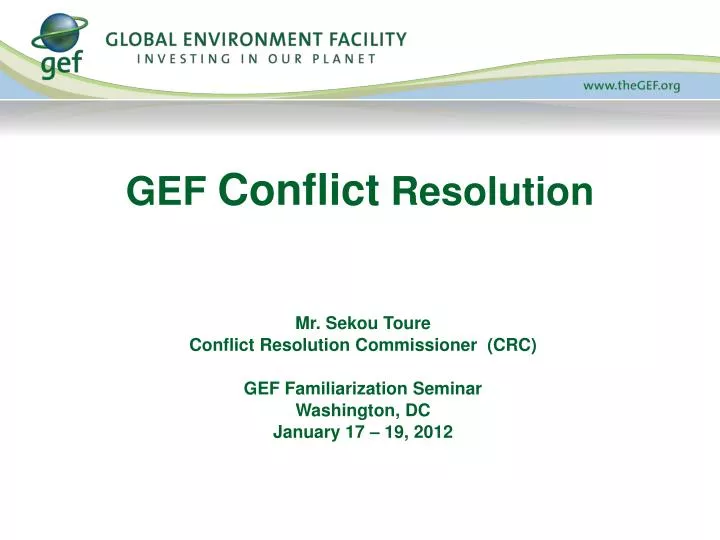 gef conflict resolution