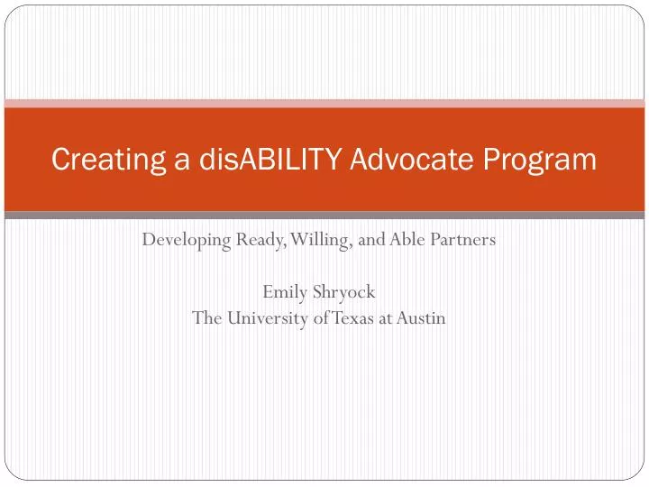 creating a disability advocate program