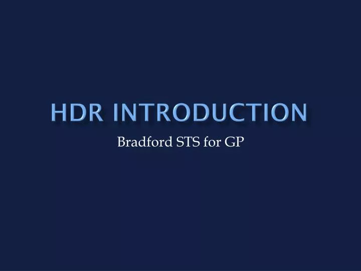 hdr introduction