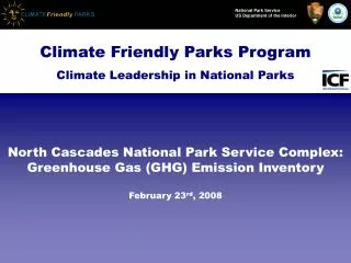 Climate Friendly Parks Program Climate Leadership in National Parks