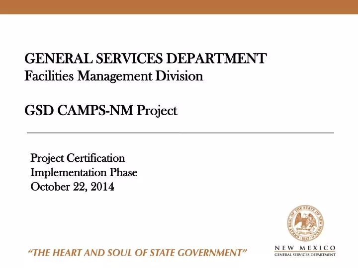 general services department facilities management division gsd camps nm project