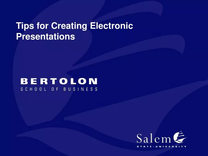 tips for creating electronic presentations