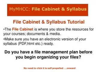 MyMHCC: File Cabinet &amp; Syllabus