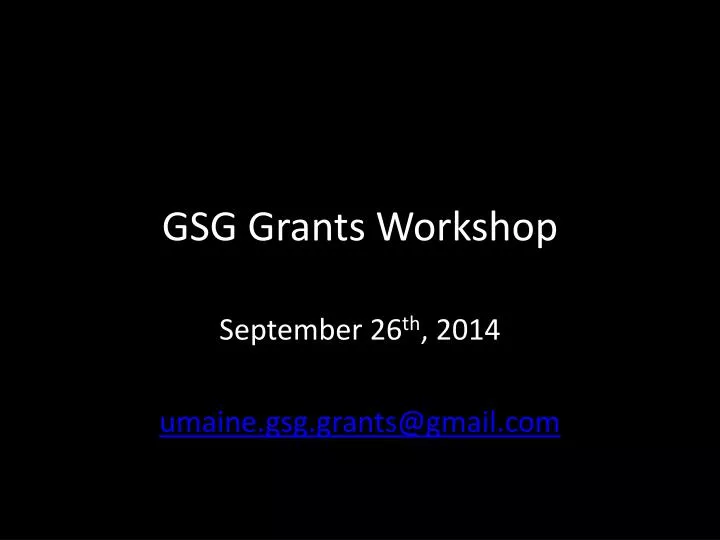 gsg grants workshop