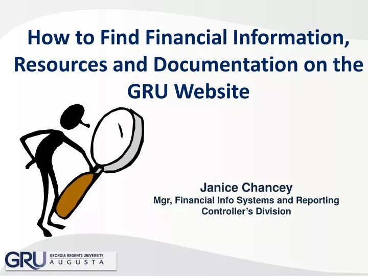 how to find financial information resources and documentation on the gru website