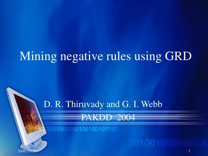 mining negative rules using grd