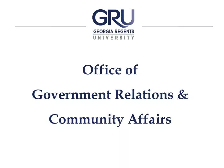 office of government relations community affairs