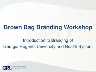 Brown Bag Branding Workshop