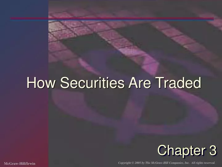 how securities are traded