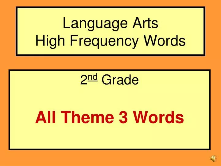 language arts high frequency words