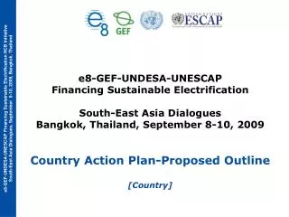 e8-GEF-UNDESA-UNESCAP Financing Sustainable Electrification South-East Asia Dialogues
