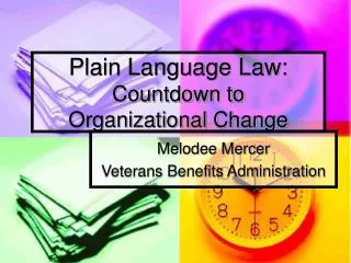 Plain Language Law: Countdown to Organizational Change