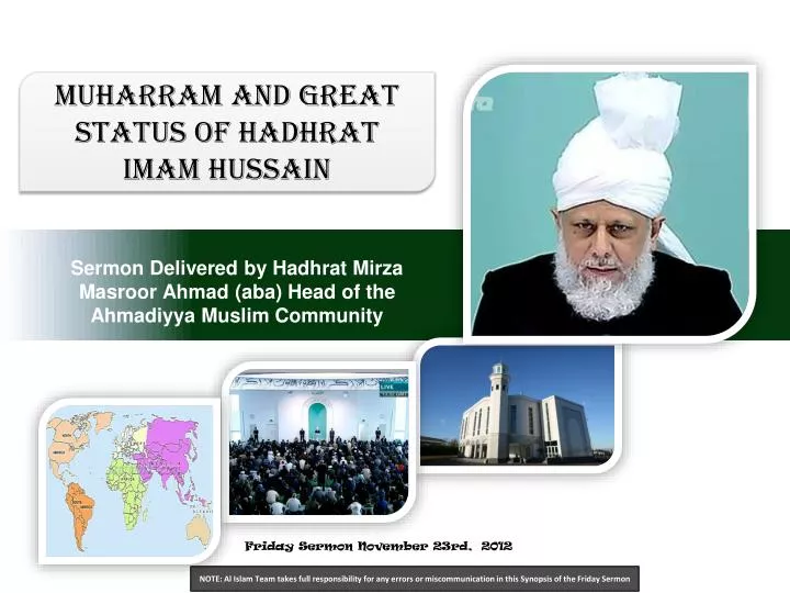 sermon delivered by hadhrat mirza masroor ahmad aba head of the ahmadiyya muslim community