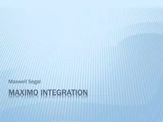 Maximo integration