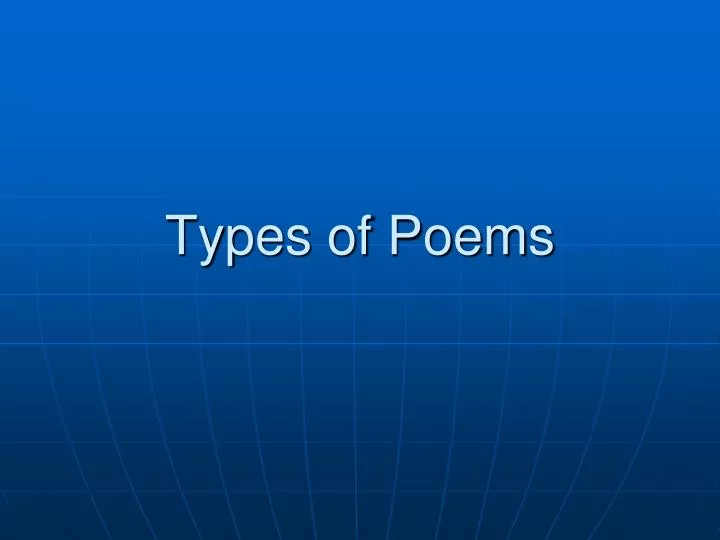 types of poems