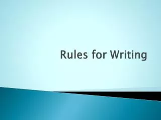 rules for writing