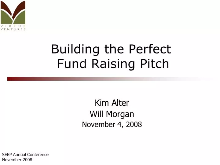 building the perfect fund raising pitch