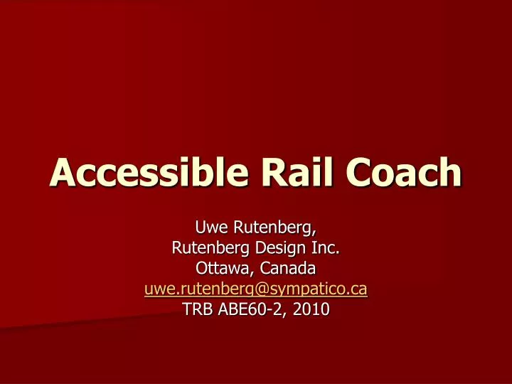 accessible rail coach