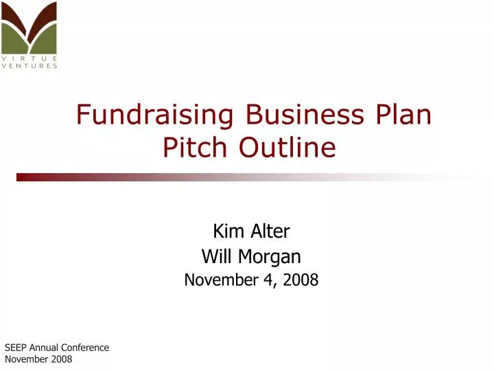 fundraising business plan pitch outline