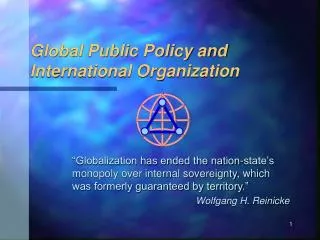 Global Public Policy and International Organization