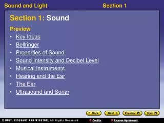 Section 1: Sound