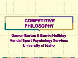 COMPETITIVE PHILOSOPHY