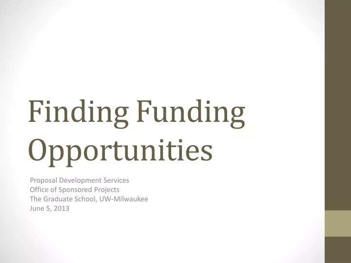 finding funding opportunities