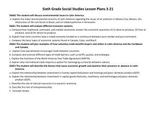 Sixth Grade Social Studies Lesson Plans 3-21