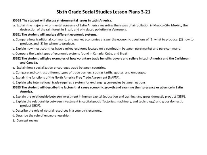 sixth grade social studies lesson plans 3 21
