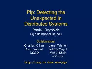 Pip: Detecting the Unexpected in Distributed Systems