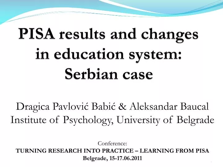 pisa results and changes in education system serbian case