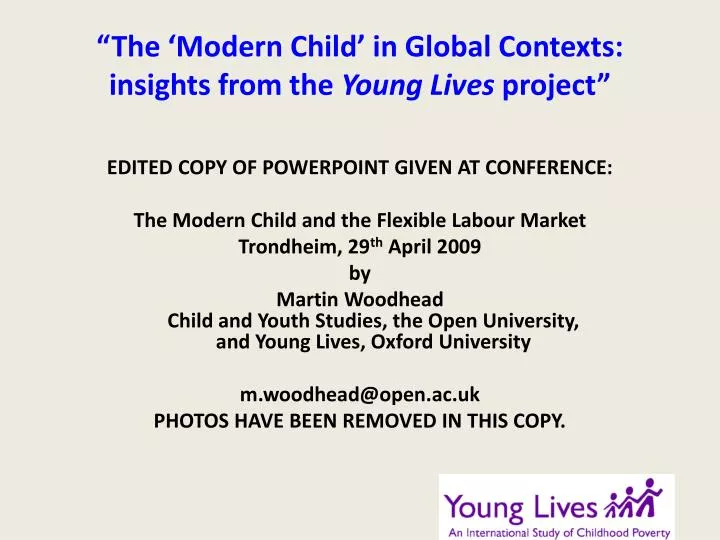 the modern child in global contexts insights from the young lives project