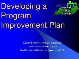 Developing a Program Improvement Plan