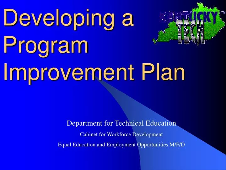 developing a program improvement plan