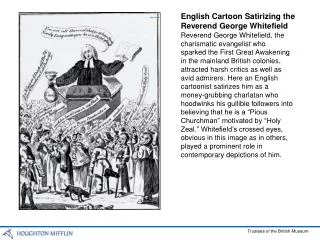 English Cartoon Satirizing the Reverend George Whitefield