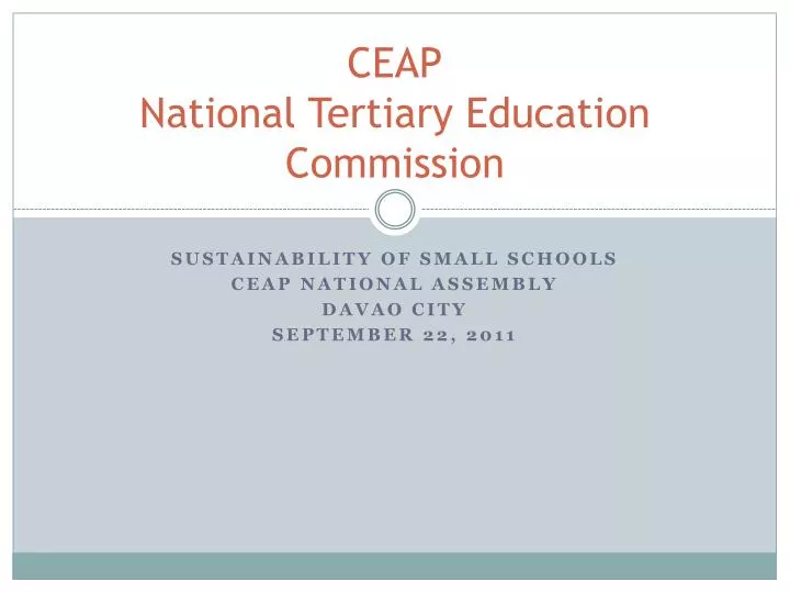 ceap national tertiary education commission