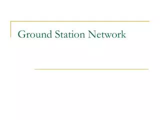 Ground Station Network