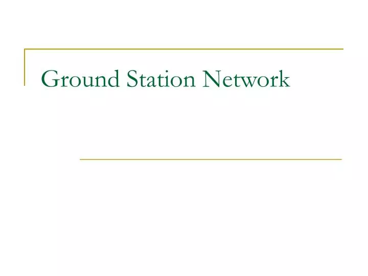 ground station network