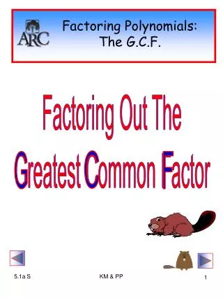 Factoring Polynomials: The G.C.F.
