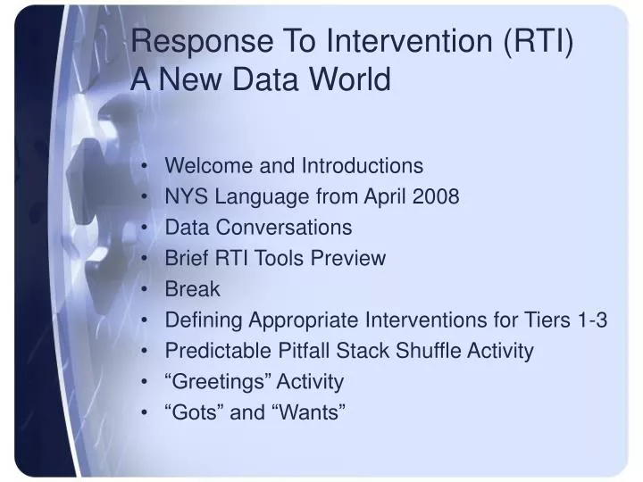 response to intervention rti a new data world