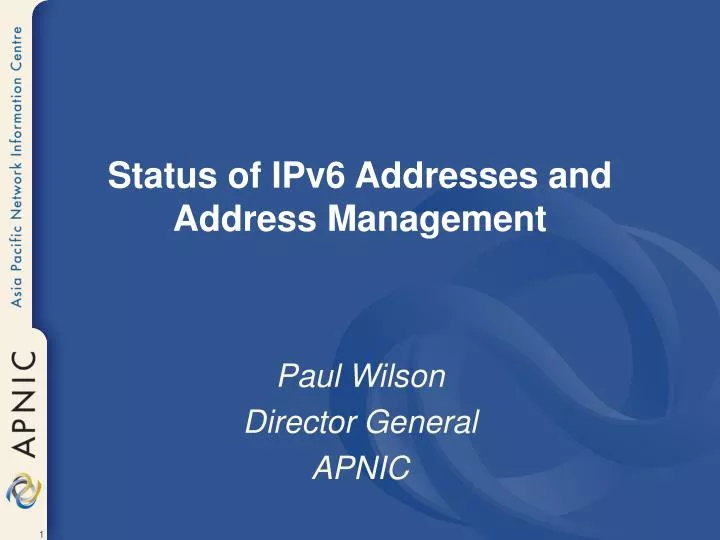 status of ipv6 addresses and address management