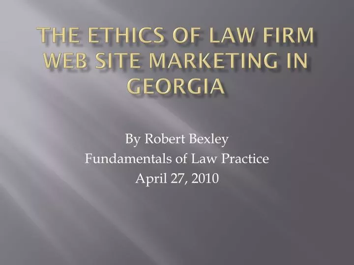 the ethics of law firm web site marketing in georgia