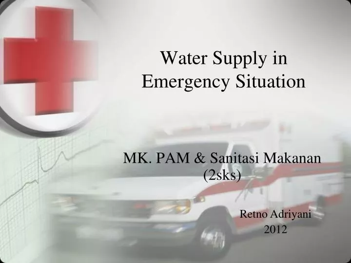 water supply in emergency situation