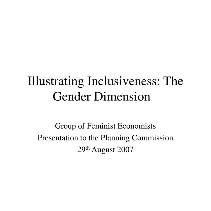 illustrating inclusiveness the gender dimension