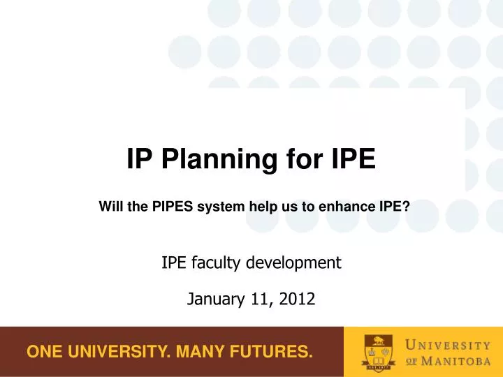 ip planning for ipe will the pipes system help us to enhance ipe