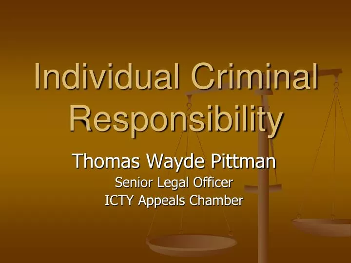 individual criminal responsibility