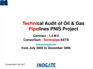 Techni cal Audit of Oil &amp; Gas Pipe lines PNIS Project